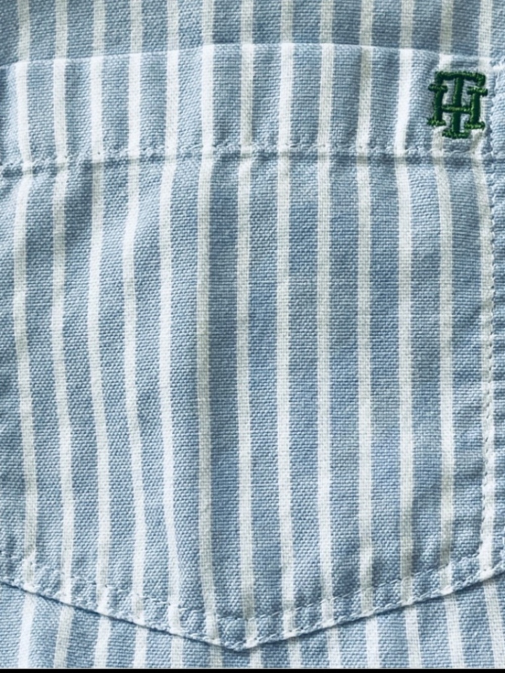 TOMMY HILFIGER Long Sleeve Blue White Stripe Classic Button Down Shirt Women XL - Picture 6 of 13